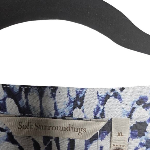 NEW Soft Surroundings XL South Beach Tunic Blue Beaded Coastal Tunic Boho - Picture 3 of 4